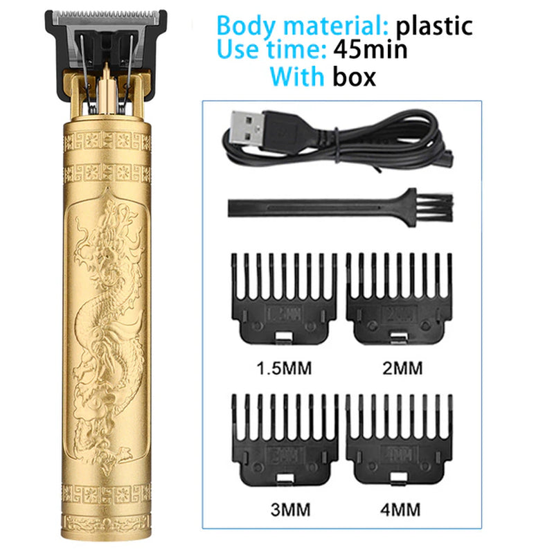 Hot Sale Vintage T9 Electric Cordless Hair Cutting Machine Professional Hair Barber Trimmer for Men Clipper Shaver Beard Lighter