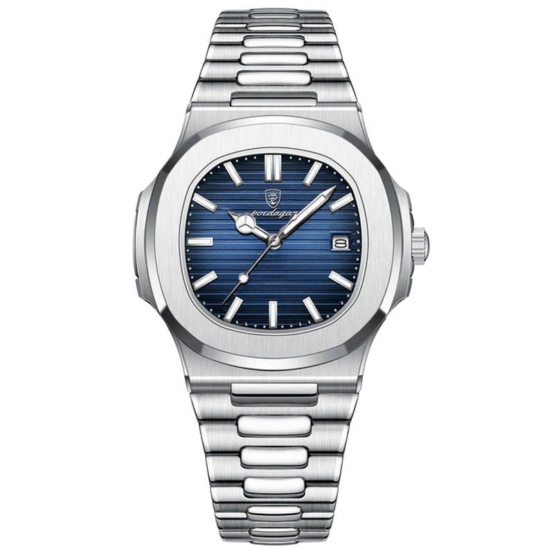 2023 New  Luxury Watch Business Waterproof Male Clock Luminous Date Stainless Steel Square Quartz Men Watch Reloj Hombre